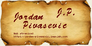 Jordan Pivašević vizit kartica